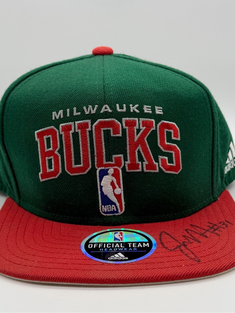 adidas Milwaukee Bucks Snapback Hat - Green & Red